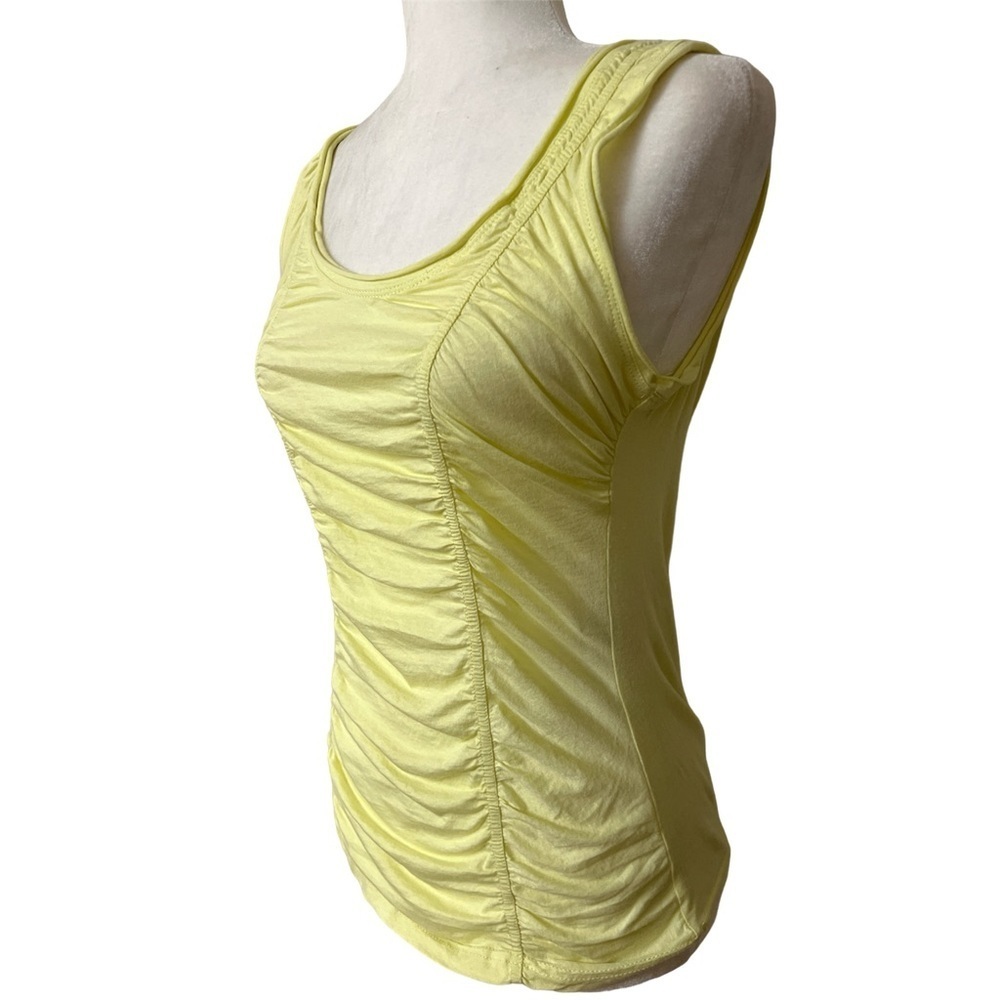 Worth New York Pistachio Skinny Ruched lightweight sleeveless scoop neck tank - Picture 4 of 10